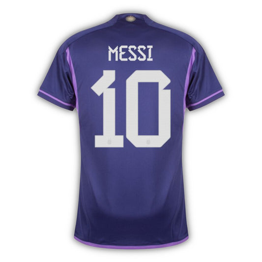 Fans Version Argentina 2022 Messi 10 World Cup Away Soccer Jersey