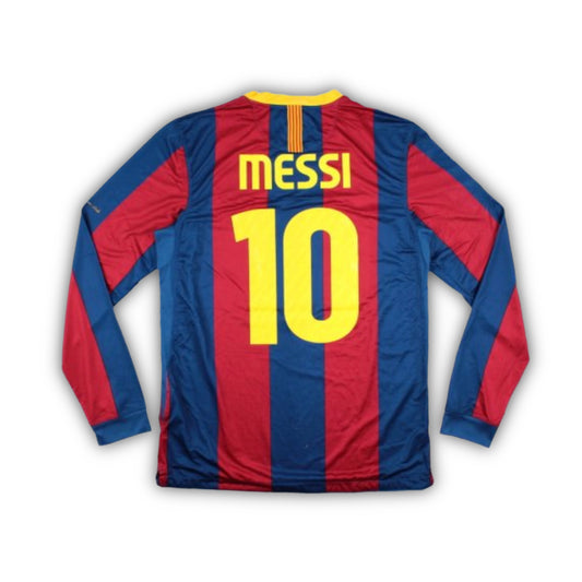 Retro Barcelona 2010/11 Messi 10 Long Sleeve Home Soccer Jersey
