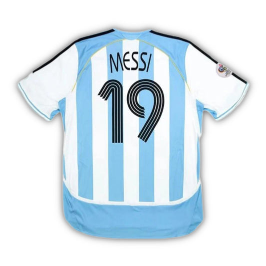 Retro Argentina 2006 Messi 19 World Cup Home Soccer Jersey